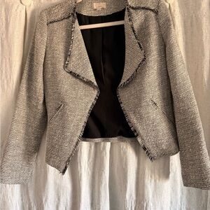 LOFT Black and White Textured Blazer